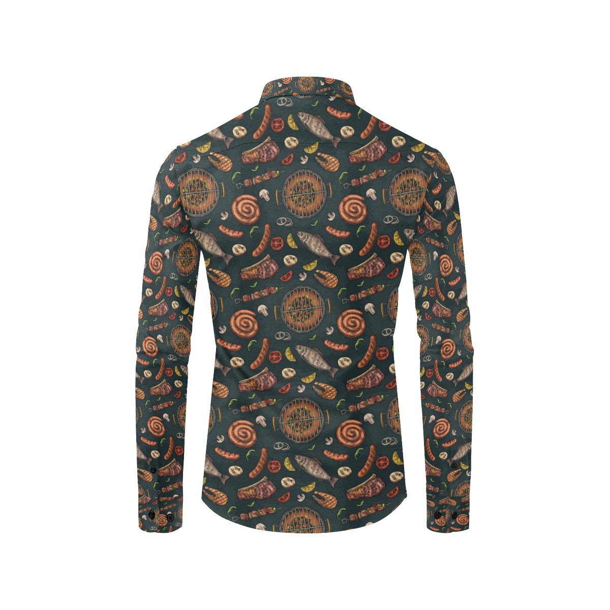 Barbecue Pattern Print Design 02 Men's Long Sleeve Shirt