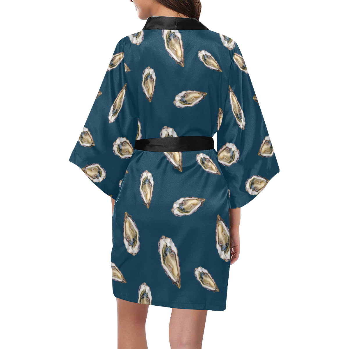 Oyster Pattern Print Design 03 Women's Short Kimono