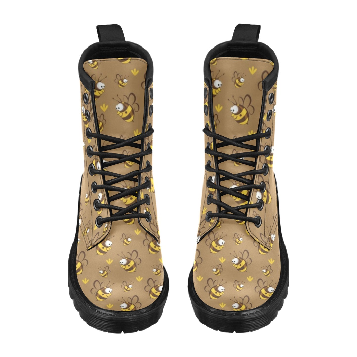 Bee Pattern Print Design BEE09 Women's Boots
