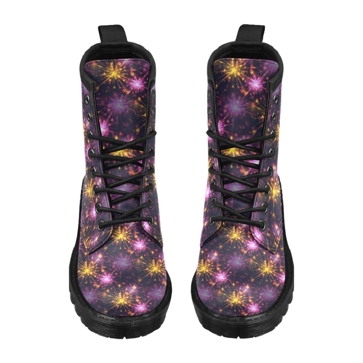Firework Print Design LKS303 Women's Boots