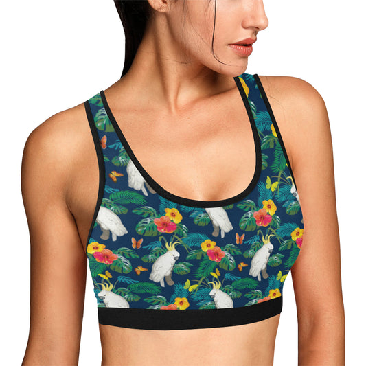 Cockatoo Tropical Pattern Print Design 02 Sports Bra
