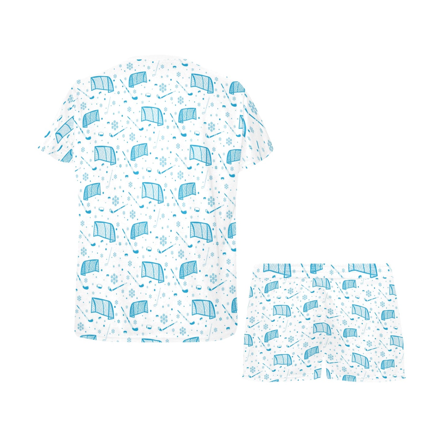 Hockey Print Design LKS303 Women's Short Pajama Set