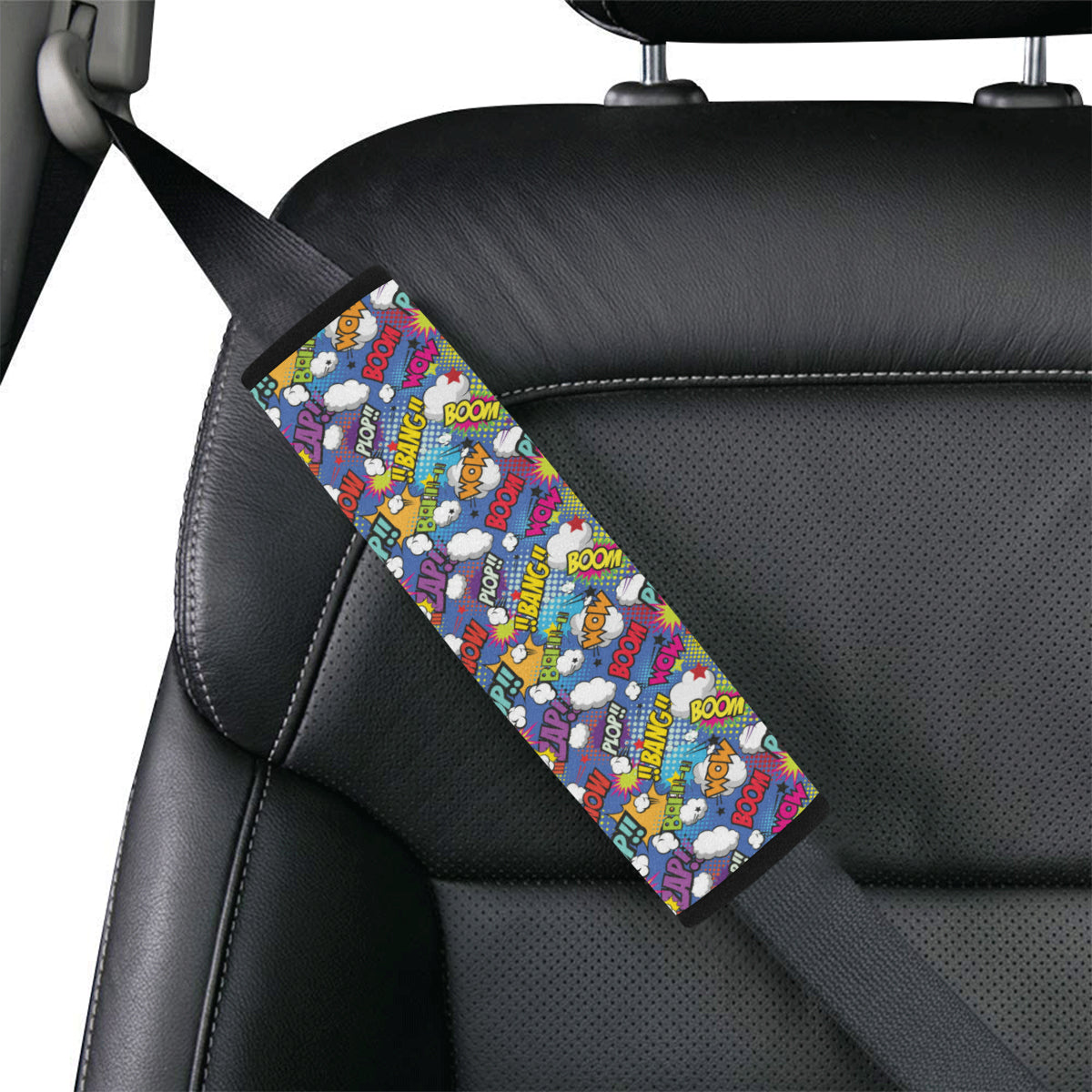 Comic Book Pattern Print Design 02 Car Seat Belt Cover