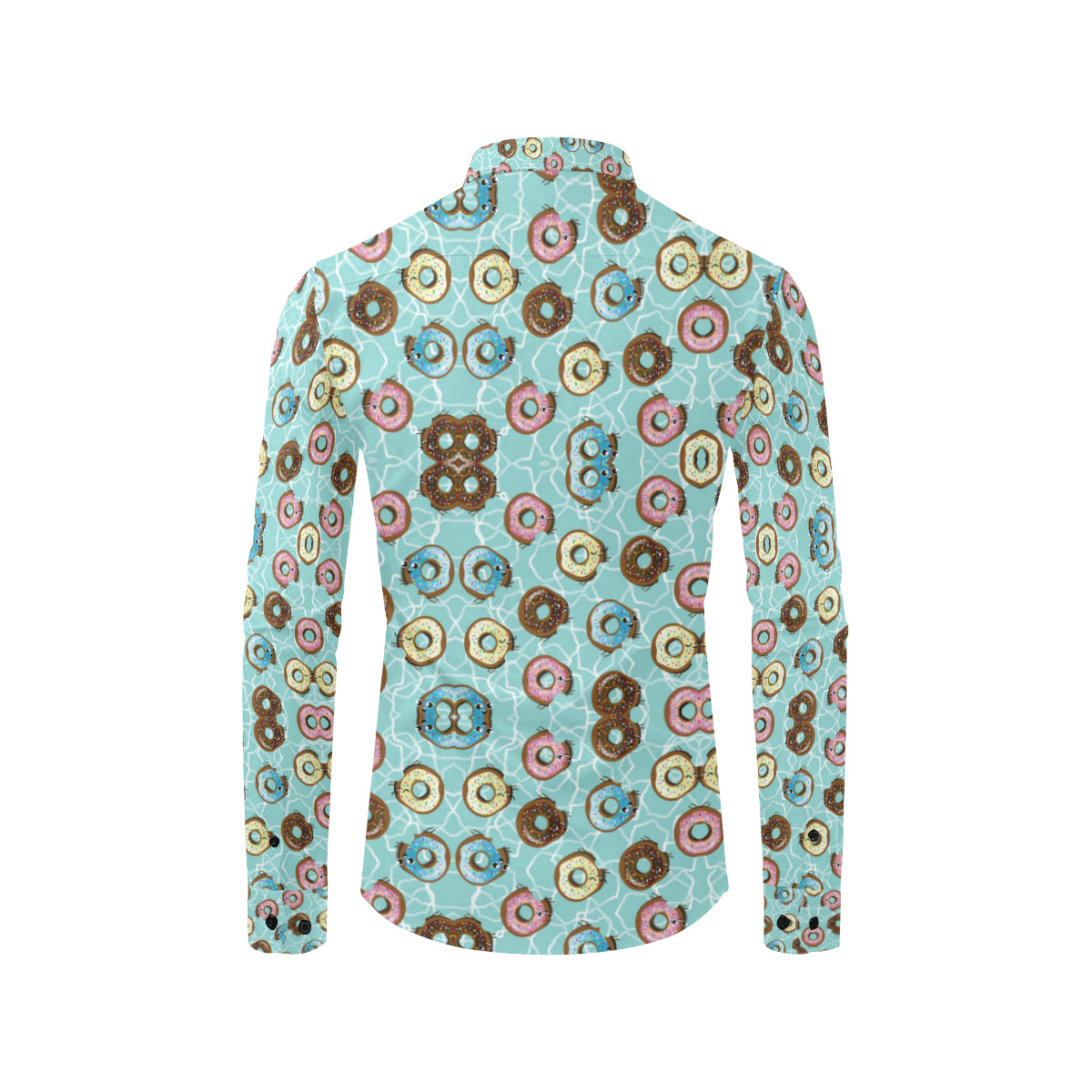 Emoji Donut Print Pattern Men's Long Sleeve Shirt