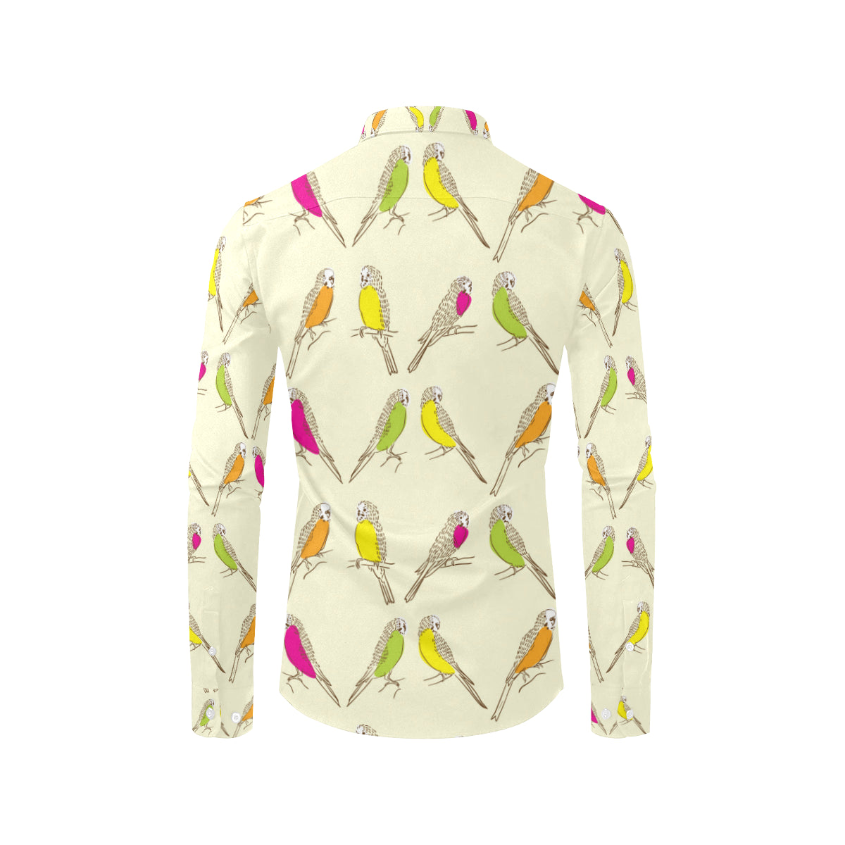 Parakeet Pattern Print Design A01 Men's Long Sleeve Shirt