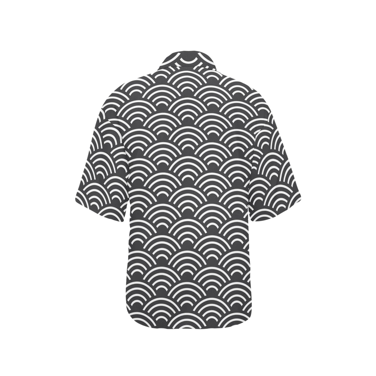 Scales Black White Pattern Print Design 03 Women's Hawaiian Shirt