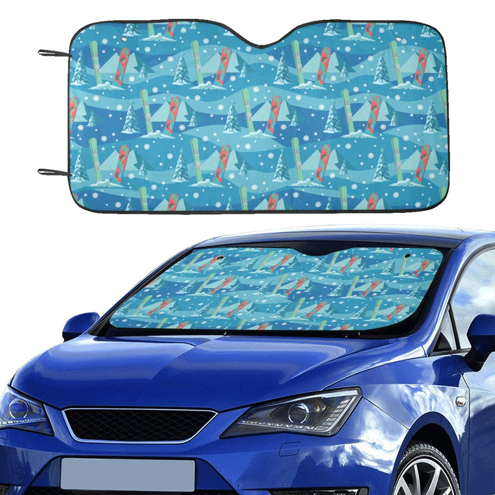 Snowboard Print Design LKS301 Car front Windshield Sun Shade