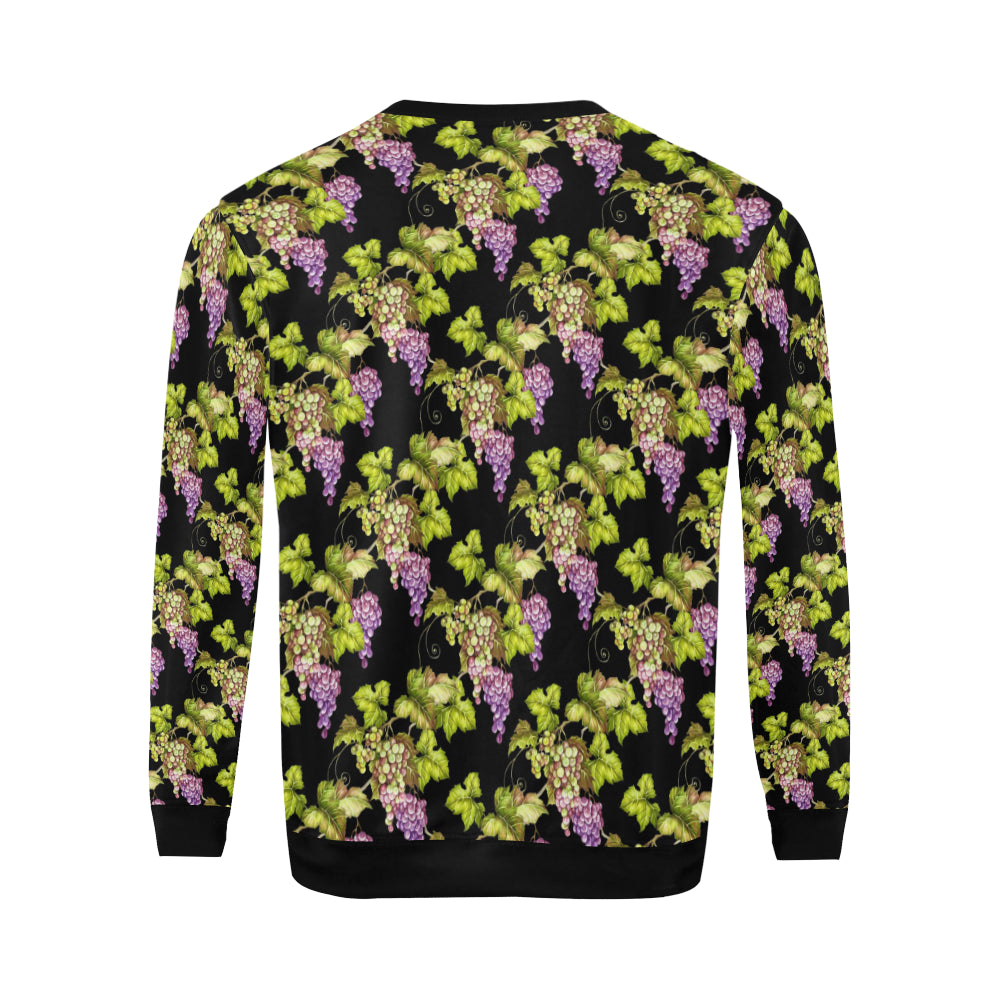 Grape Pattern Print Design GP04 Men Long Sleeve Sweatshirt