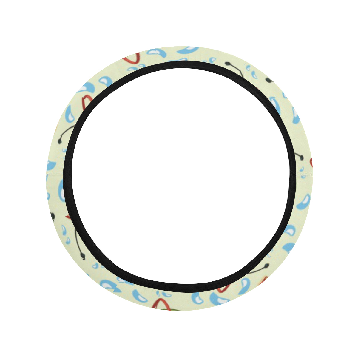 Avocado Pattern Print Design AC02 Steering Wheel Cover with Elastic Edge