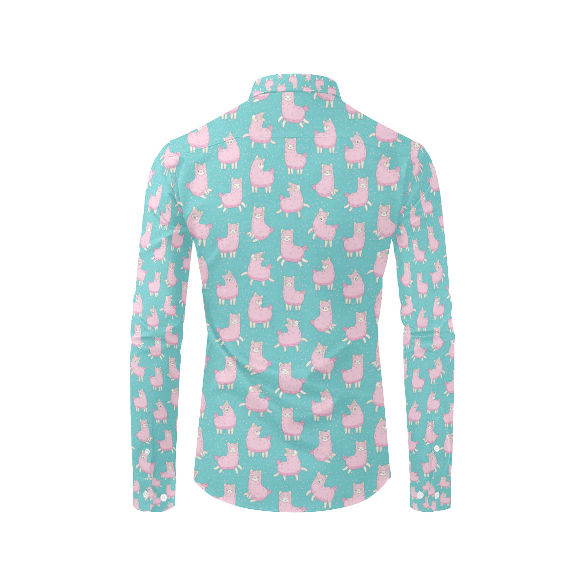 Alpaca Cartoon Design Themed Print Men's Long Sleeve Shirt