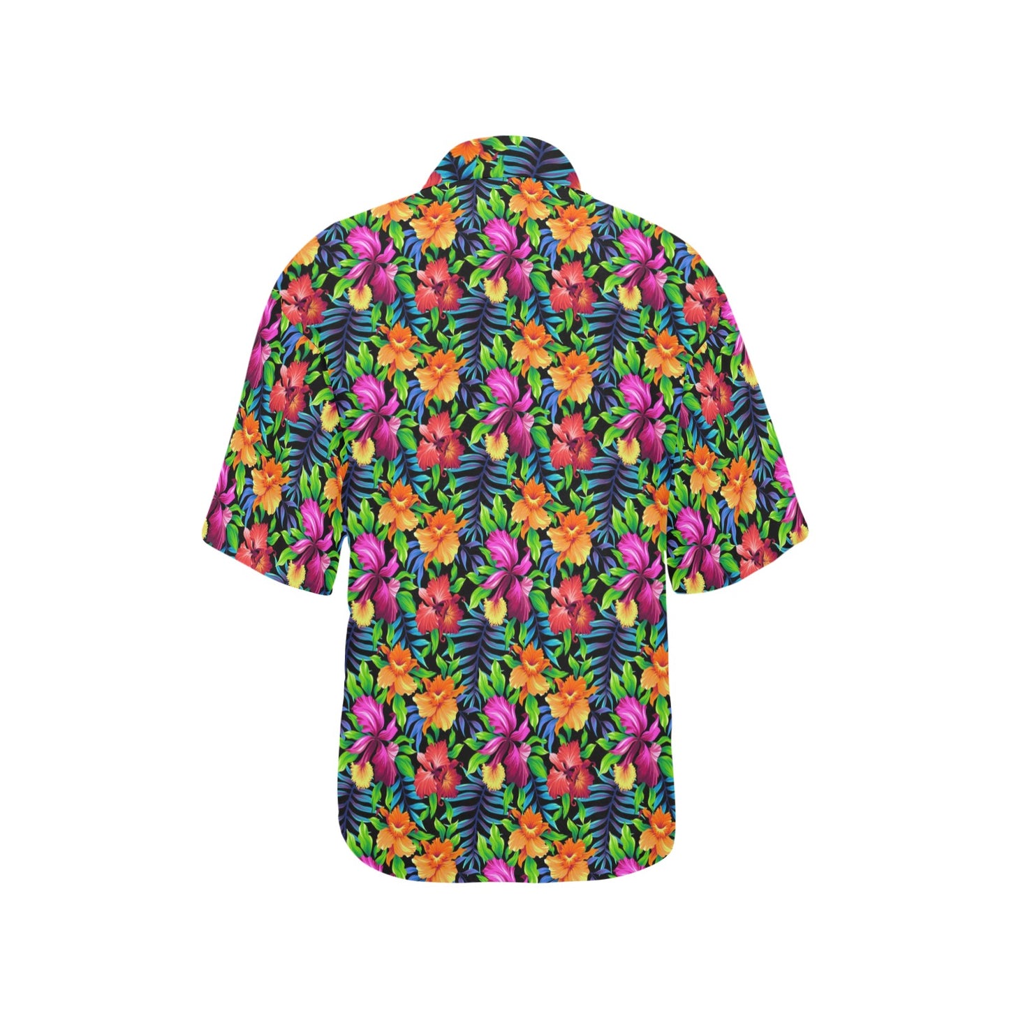 Tropical Folower Colorful Print Women's Hawaiian Shirt
