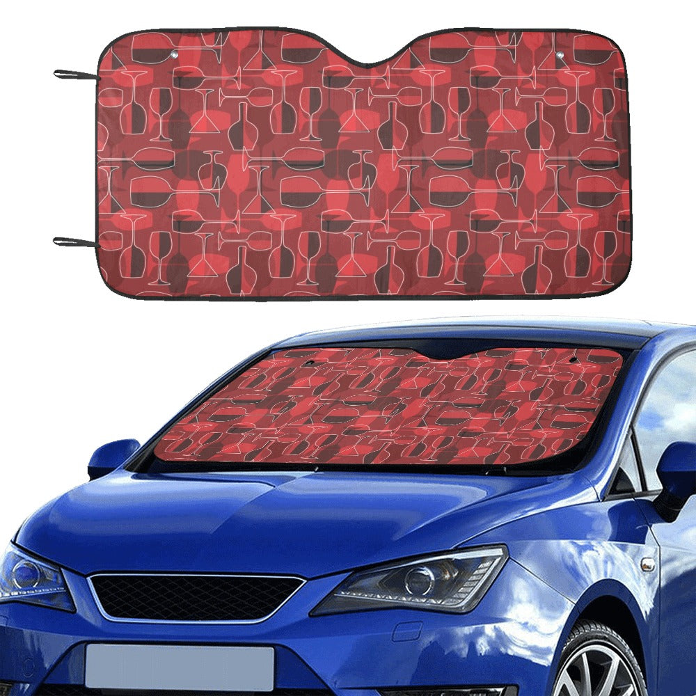 Wine Glass Print Design LKS301 Car front Windshield Sun Shade