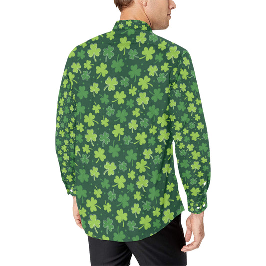 Clover Pattern Print Design 02 Men's Long Sleeve Shirt