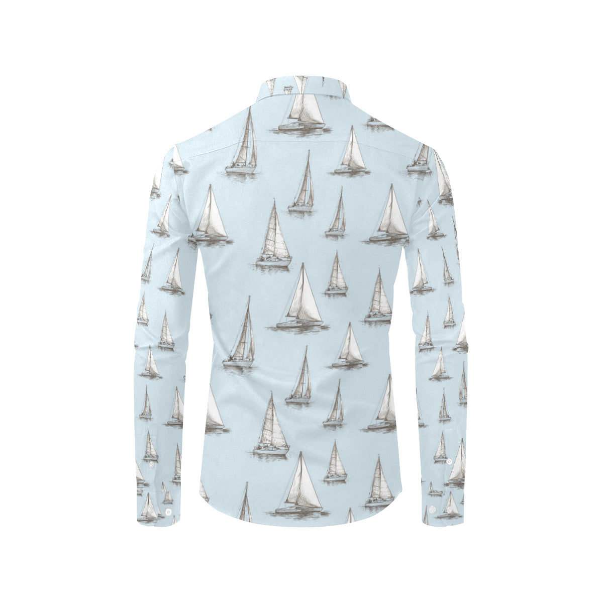 Sailing Ships Pattern Print Design A01 Men's Long Sleeve Shirt