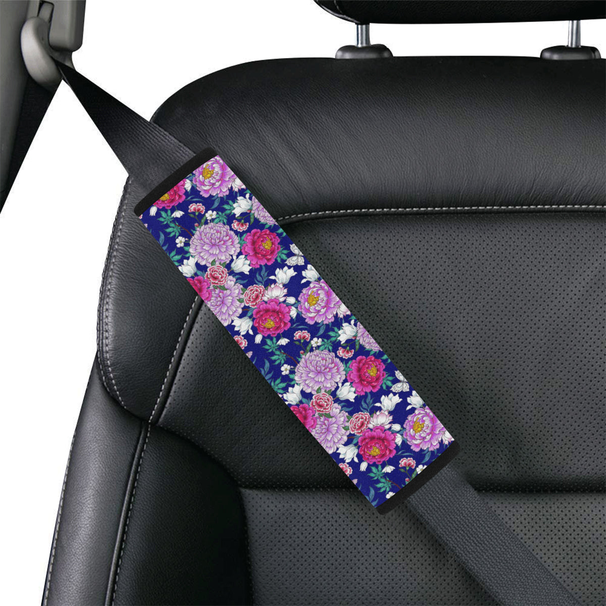 Dahlia Pattern Print Design DH013 Car Seat Belt Cover