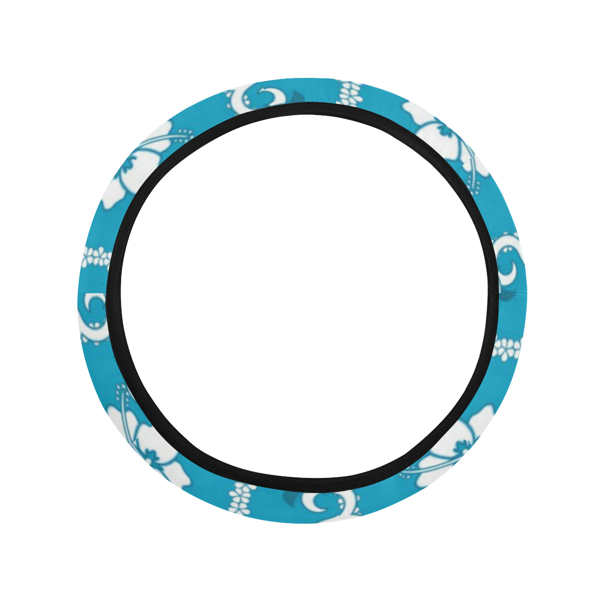 Hawaiian Themed Pattern Print Design H025 Steering Wheel Cover with Elastic Edge