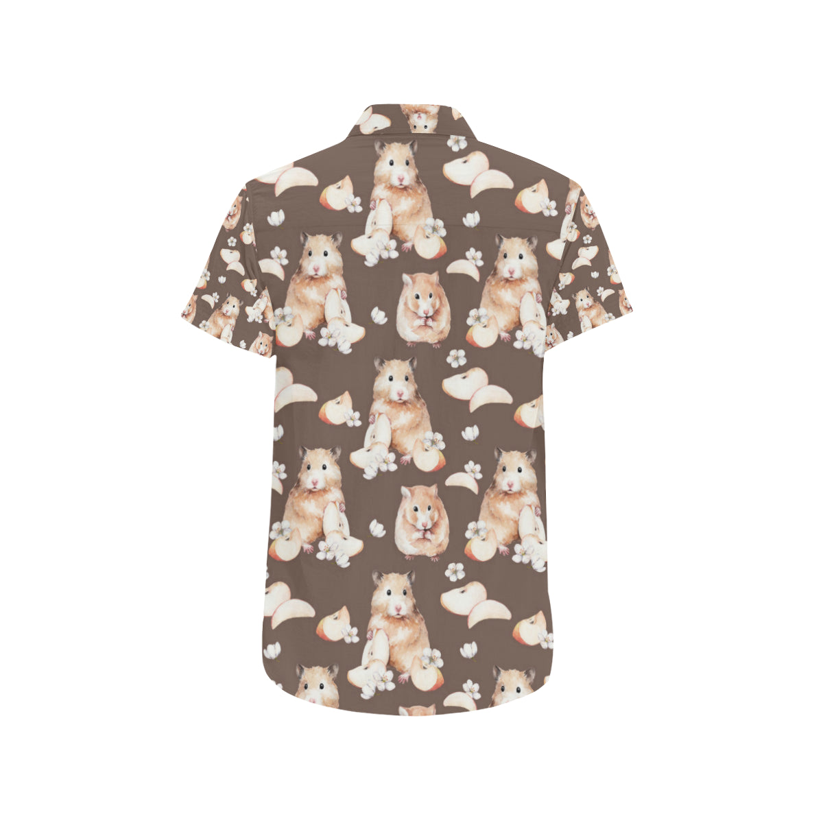 Hamster Pattern Print Design 03 Men's Short Sleeve Button Up Shirt