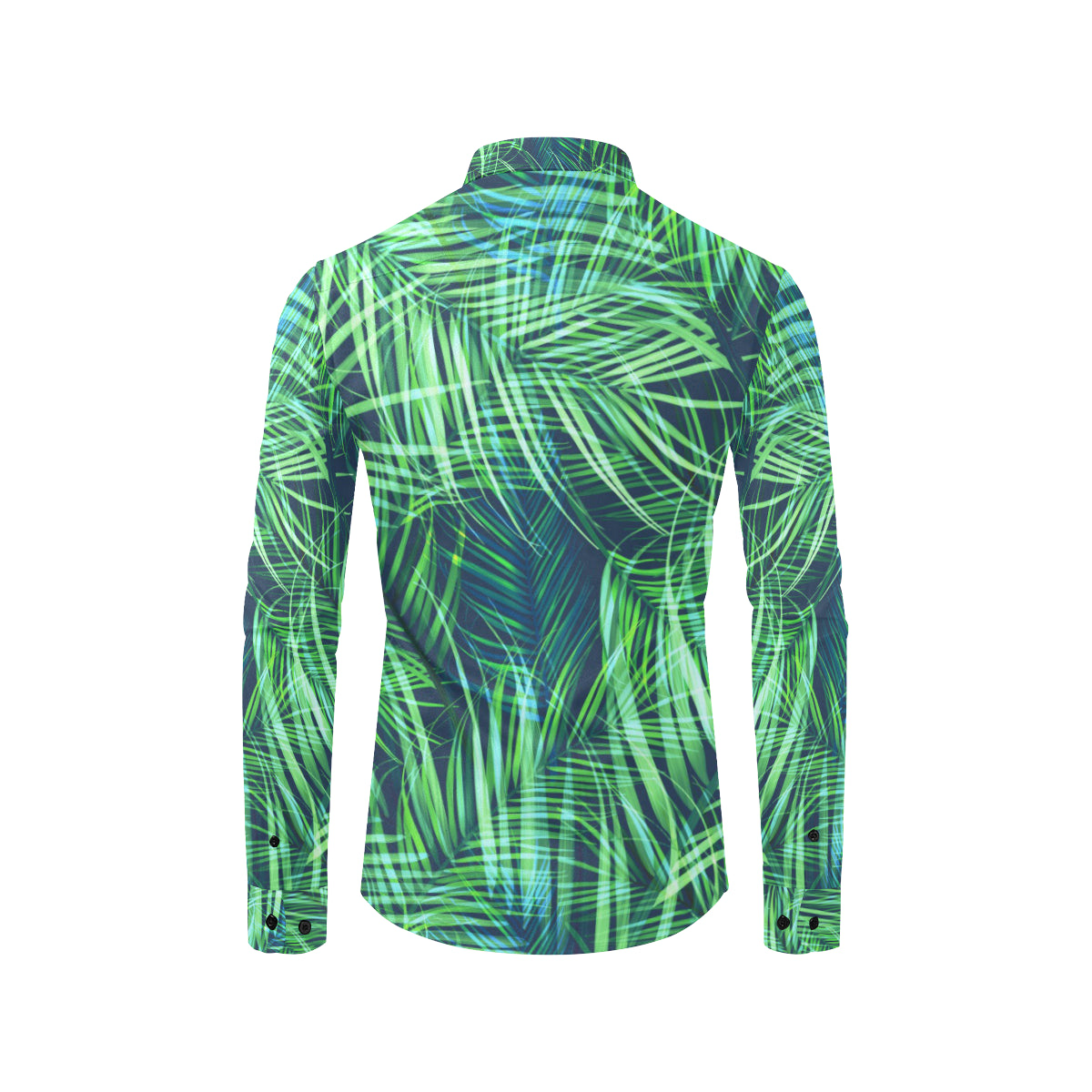 Palm Leaves Pattern Print Design PL02 Men's Long Sleeve Shirt