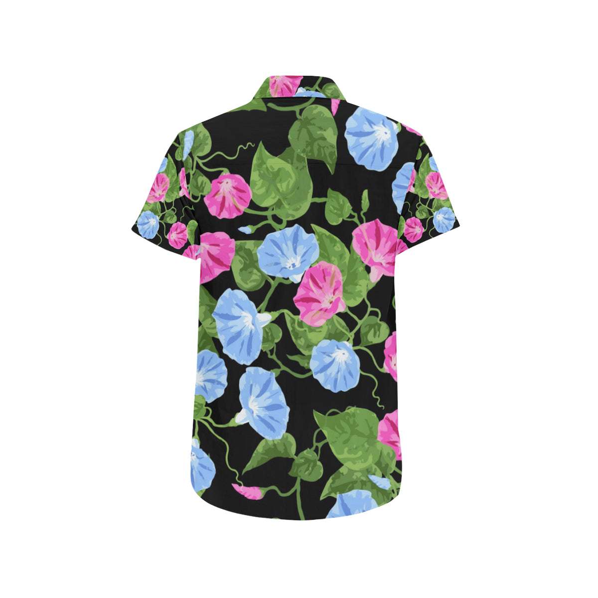 Morning Glory Pattern Print Design MG04 Men's Short Sleeve Button Up Shirt