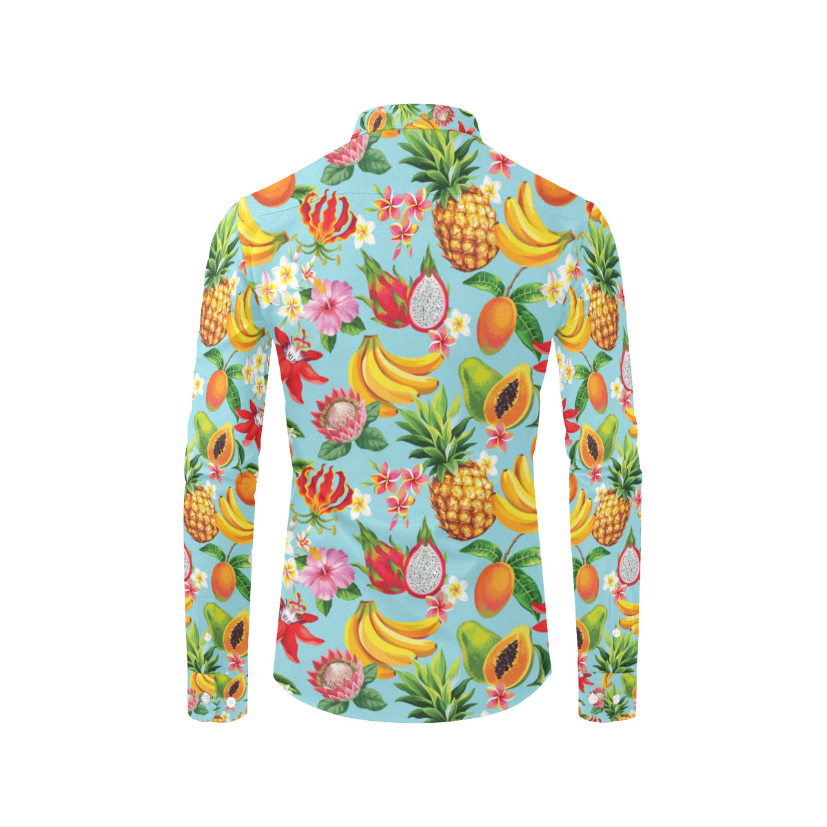 Tropical Fruits Pattern Print Design TF01 Men's Long Sleeve Shirt