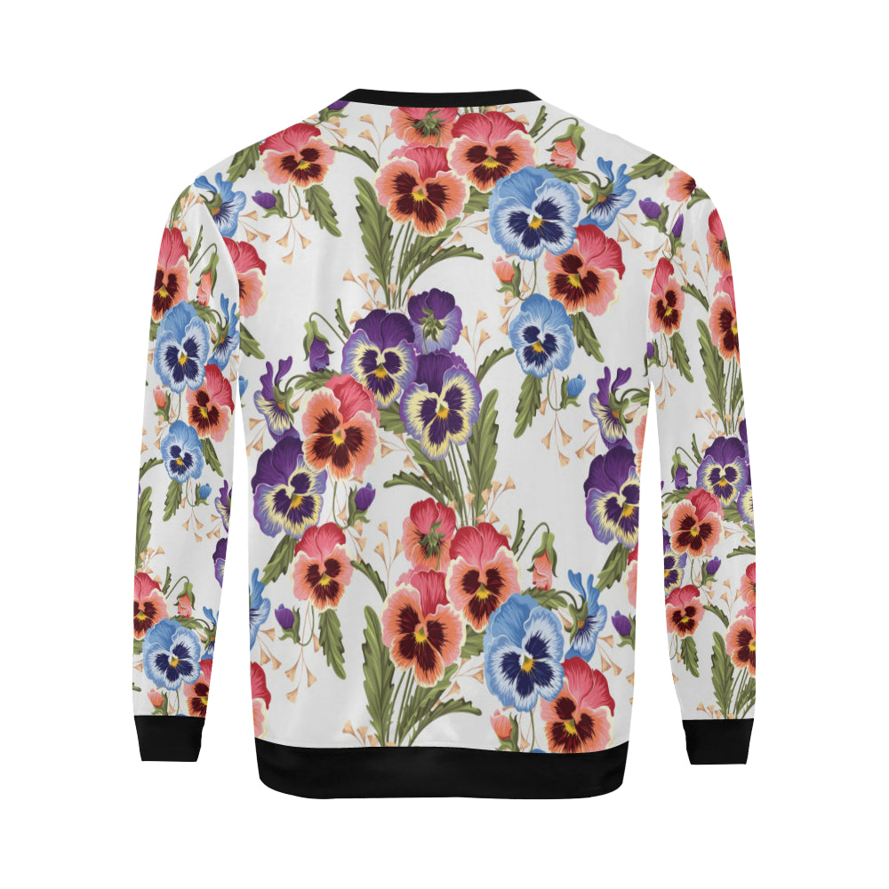 Pansy Pattern Print Design PS06 Men Long Sleeve Sweatshirt