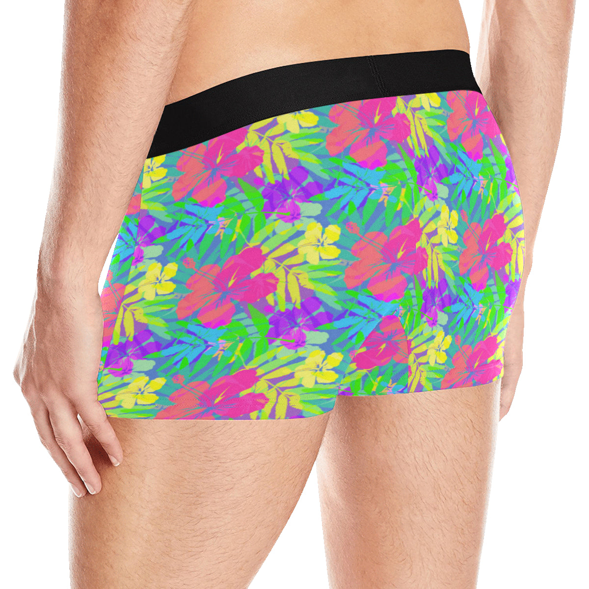 Neon Tropical Pattern Print Design A03 Men's Boxer Briefs