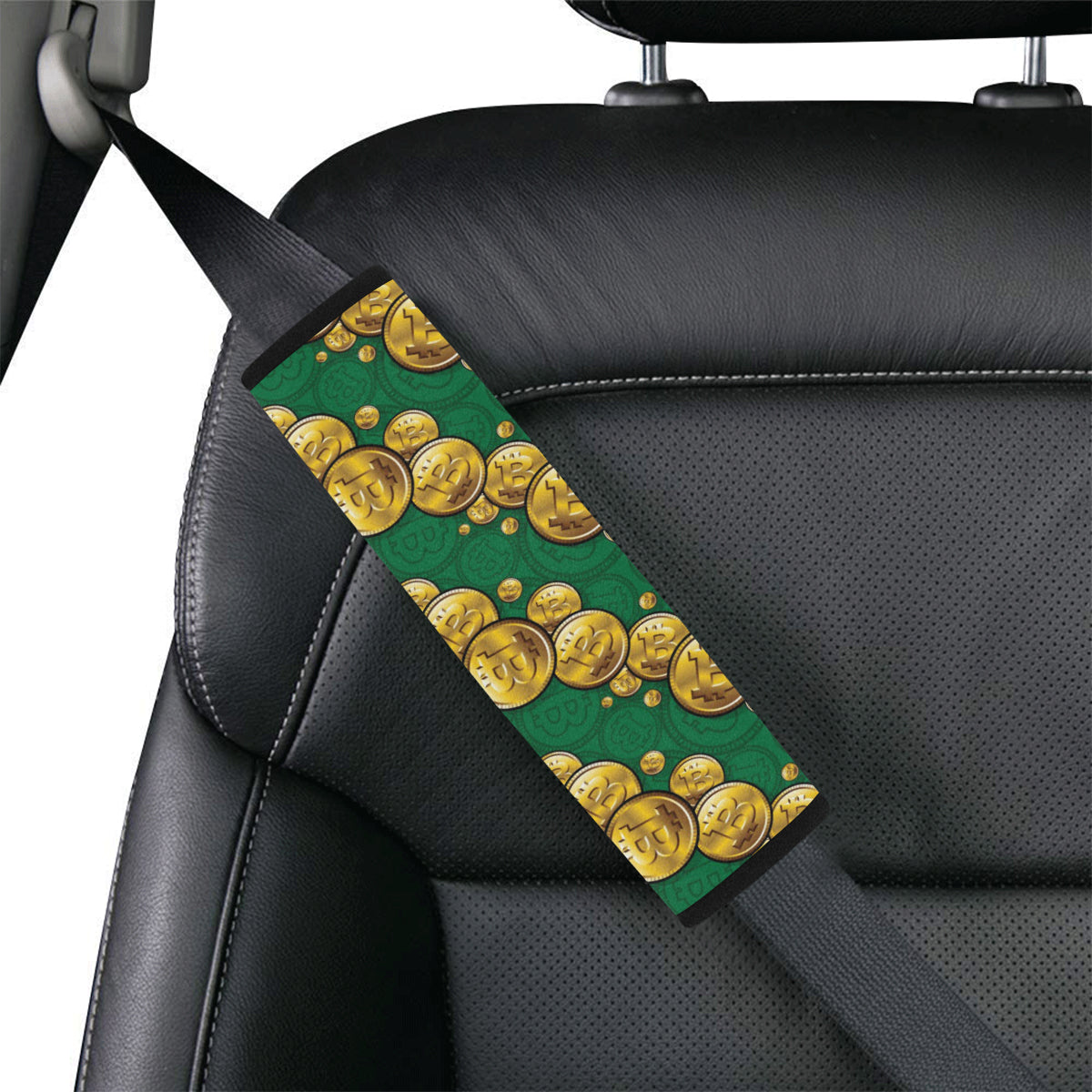 Bitcoin Pattern Print Design DO02 Car Seat Belt Cover