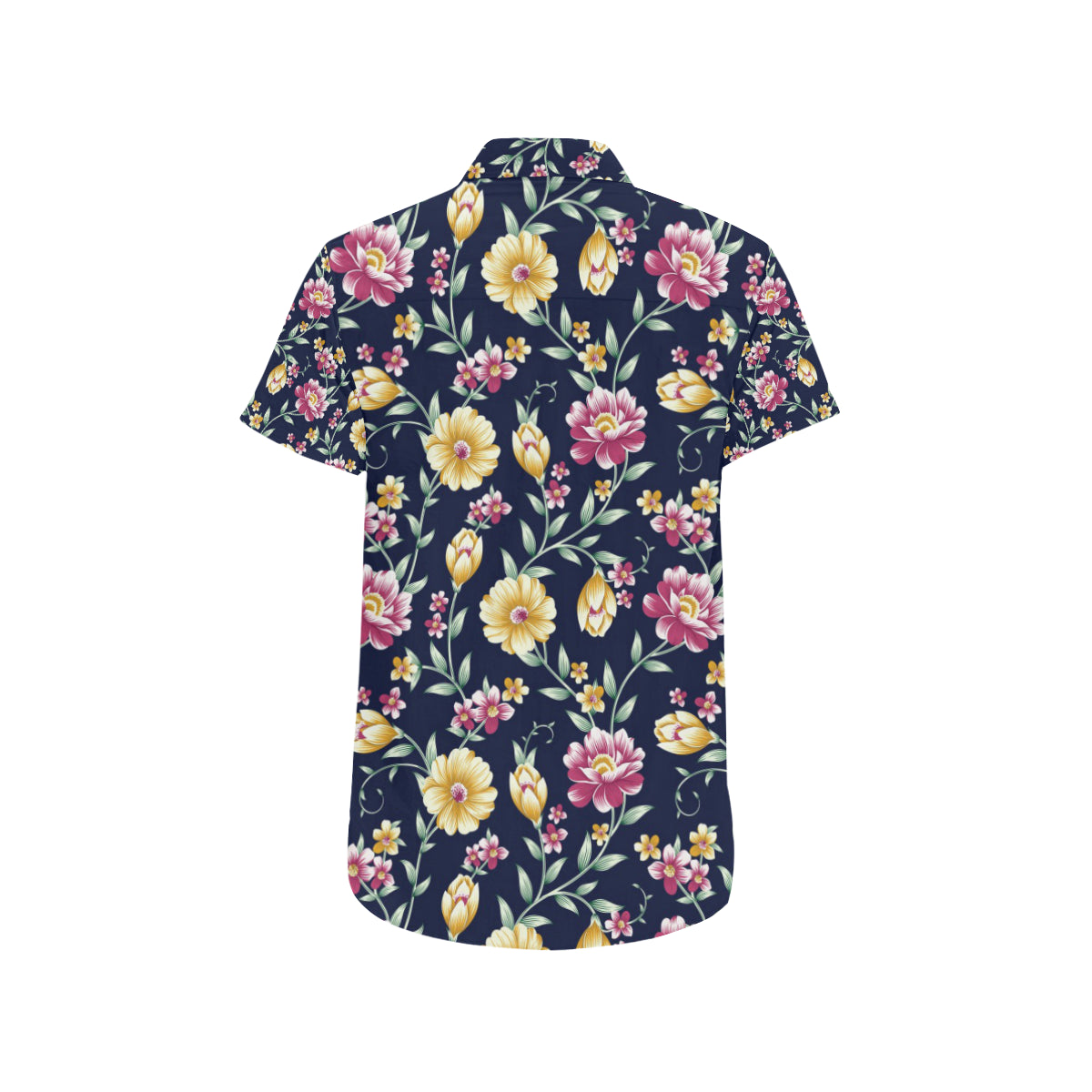 Gerberas Pattern Print Design GB03 Men's Short Sleeve Button Up Shirt
