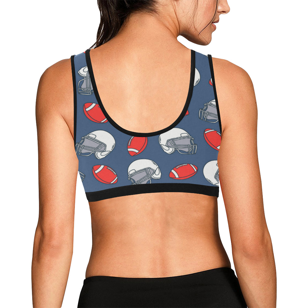 American Football Helmet Design Pattern Sports Bra