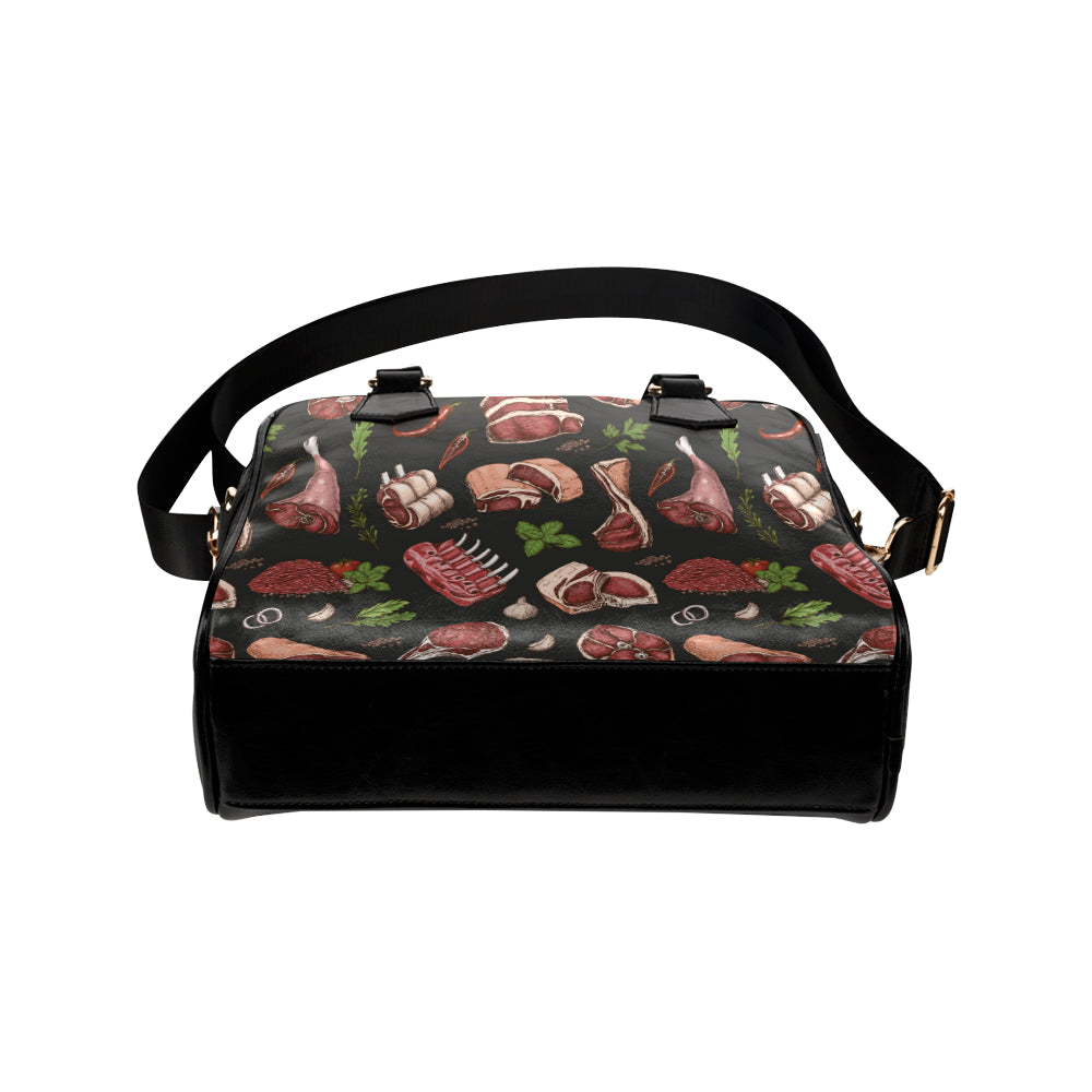 Meat Pattern Print Design 02 Shoulder Handbag