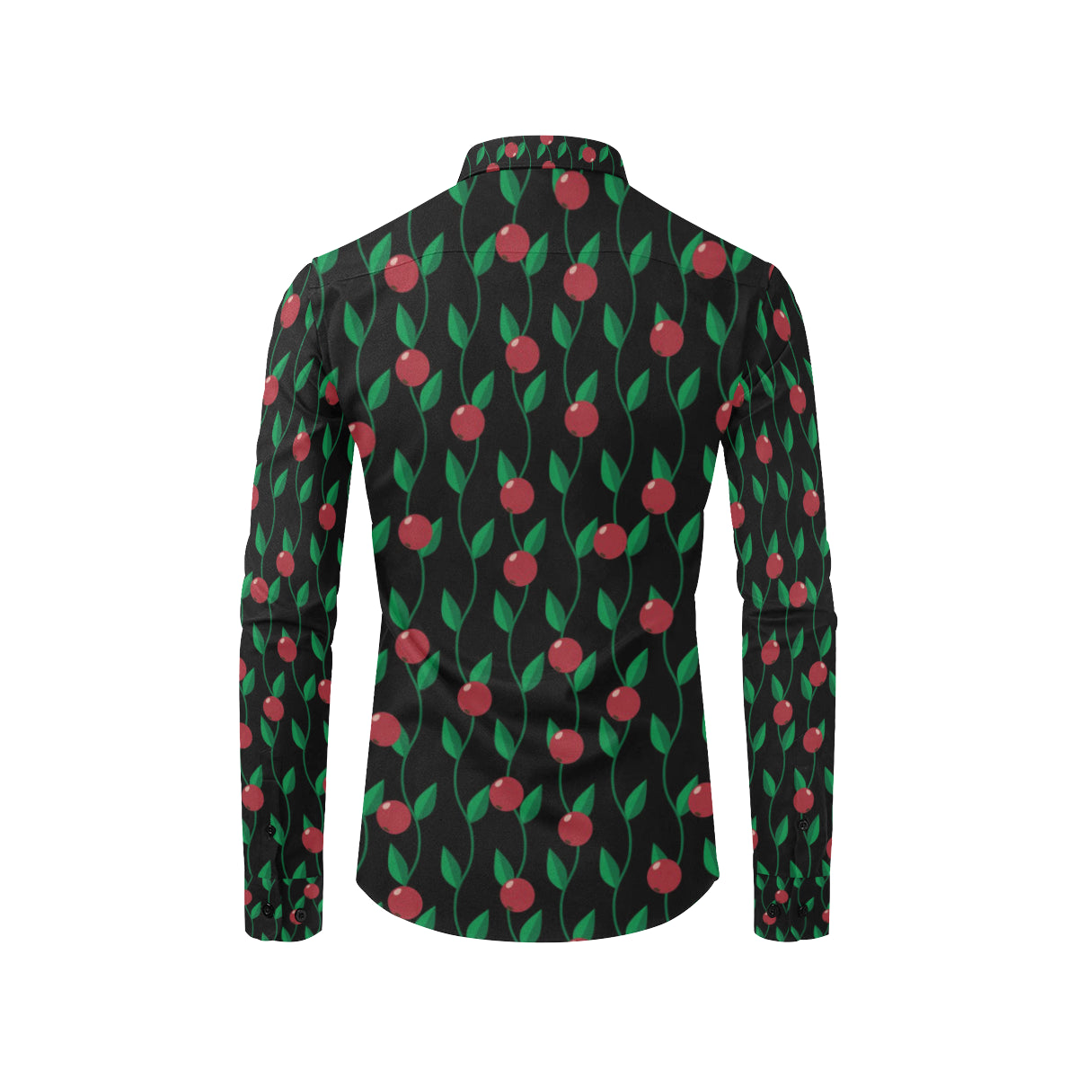Cranberry Pattern Print Design CB01 Men's Long Sleeve Shirt
