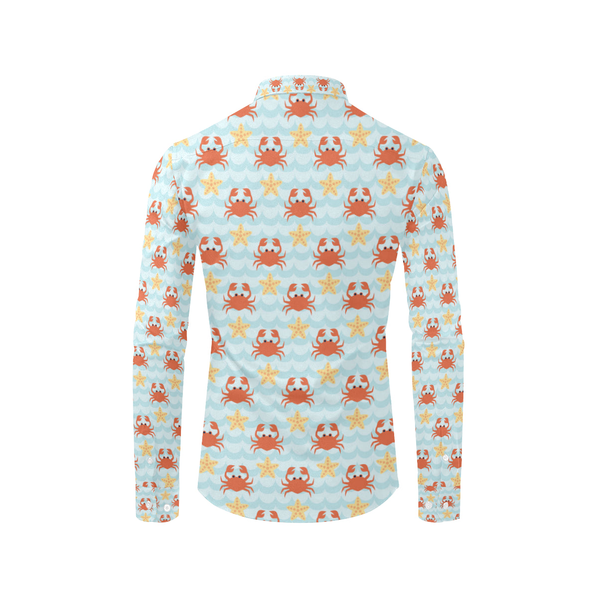 Crab Pattern Print Design 03 Men's Long Sleeve Shirt