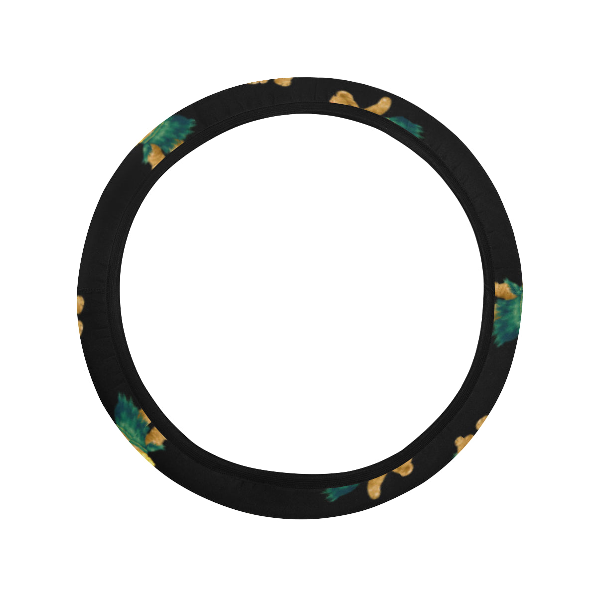 Hula Bear Pattern Print Design 06 Steering Wheel Cover with Elastic Edge