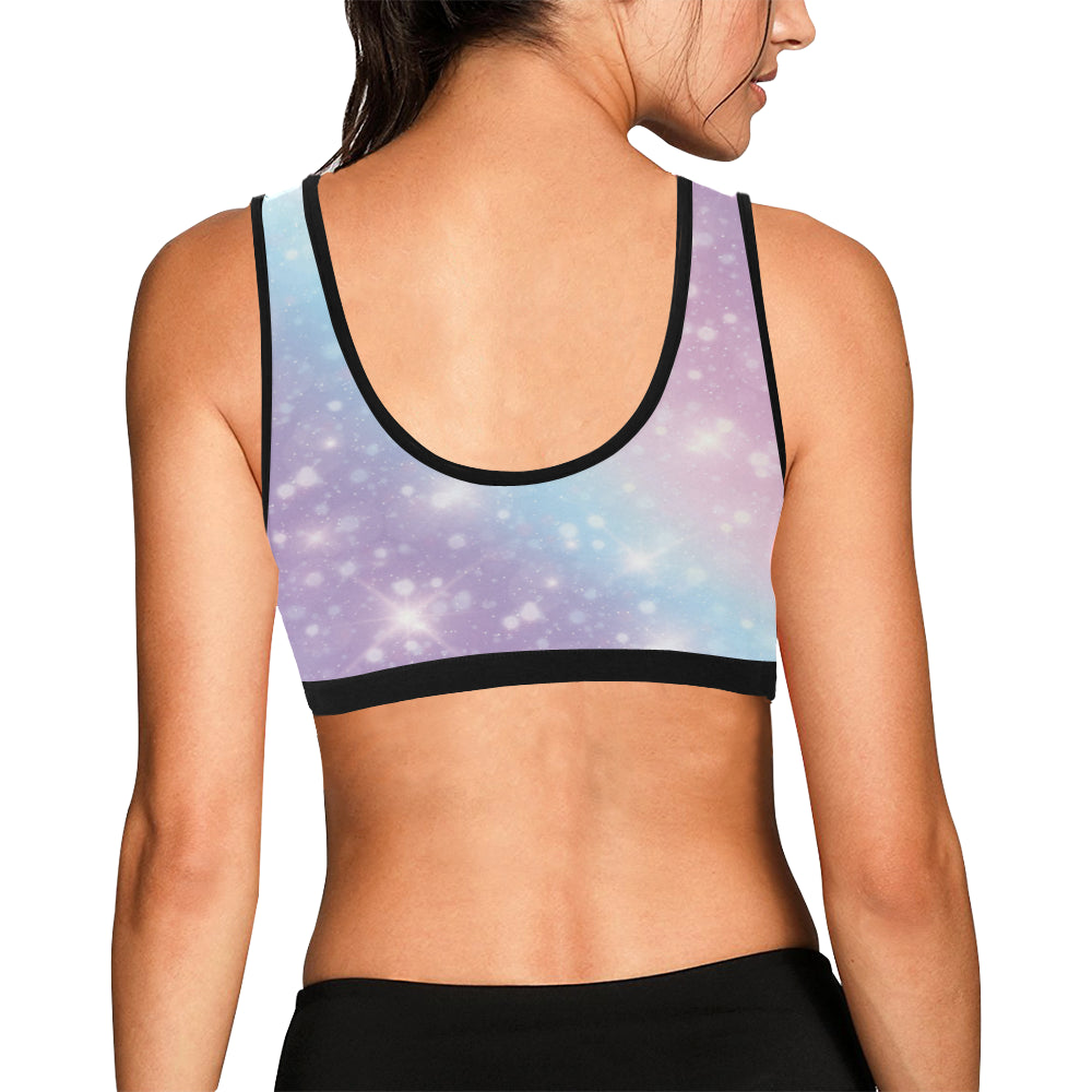 Cosmic Pastel Pattern Print Design 02 Sports Bra
