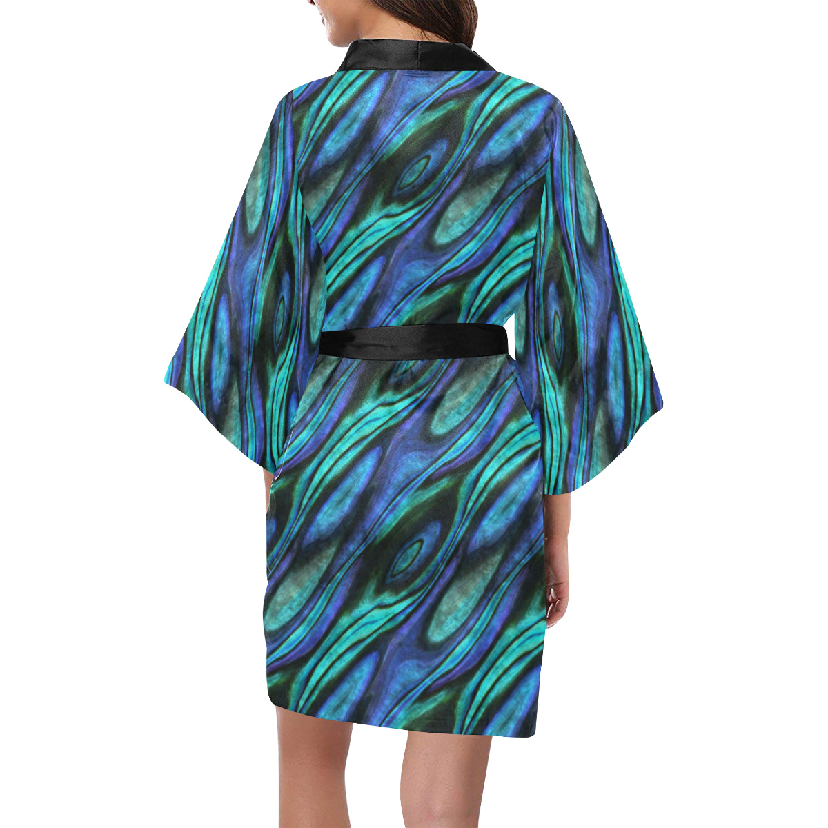 Abalone Pattern Print Design 03 Women's Short Kimono