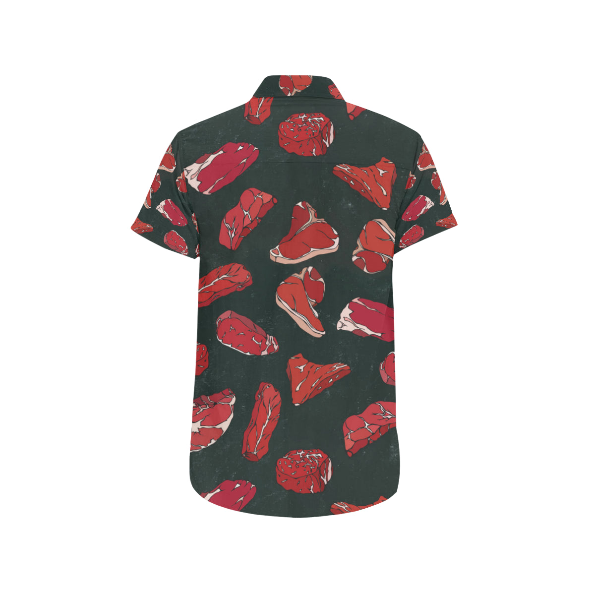 Meat Pattern Print Design 01 Men's Short Sleeve Button Up Shirt