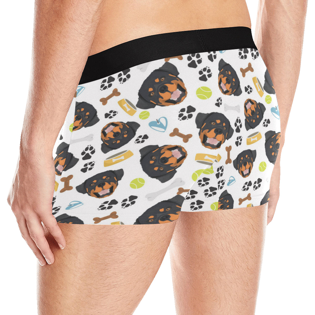 Rottweiler Pattern Print Design A04 Men's Boxer Briefs