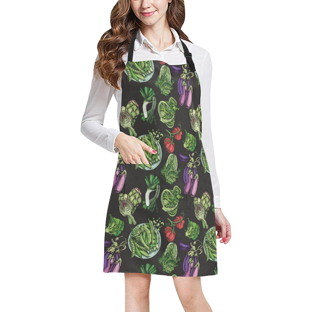 Lettuce Pattern Print Design 01 Apron with Pocket