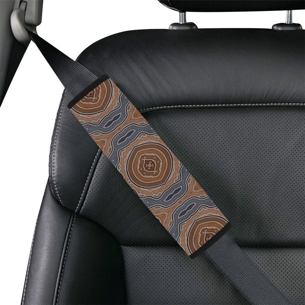 Aboriginal Pattern Print Design 01 Car Seat Belt Cover