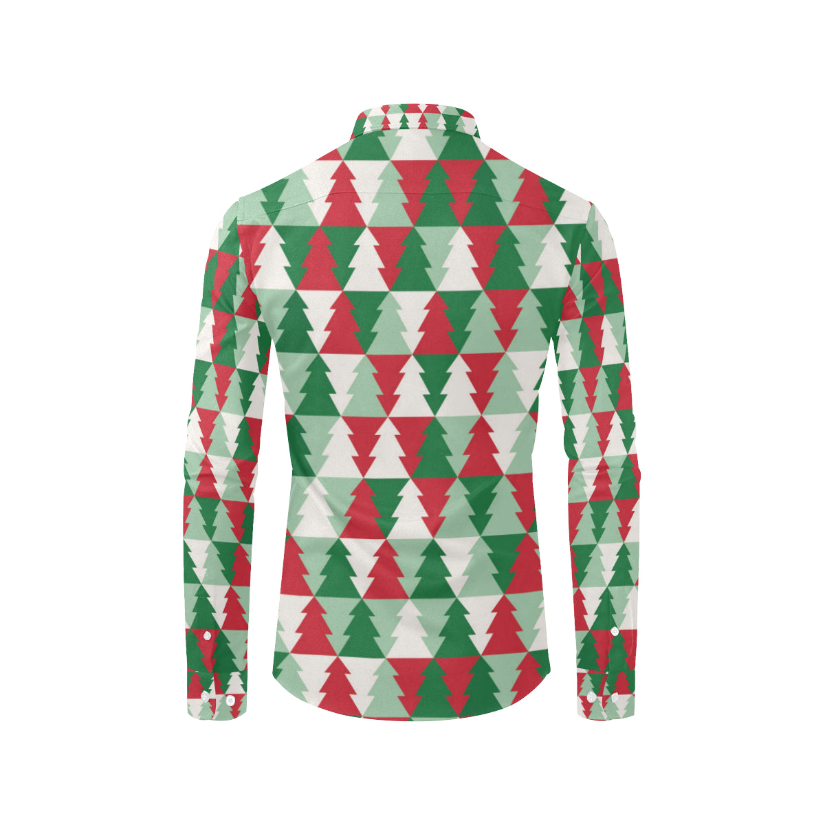 Christmas Tree Pattern Print Design 01 Men's Long Sleeve Shirt