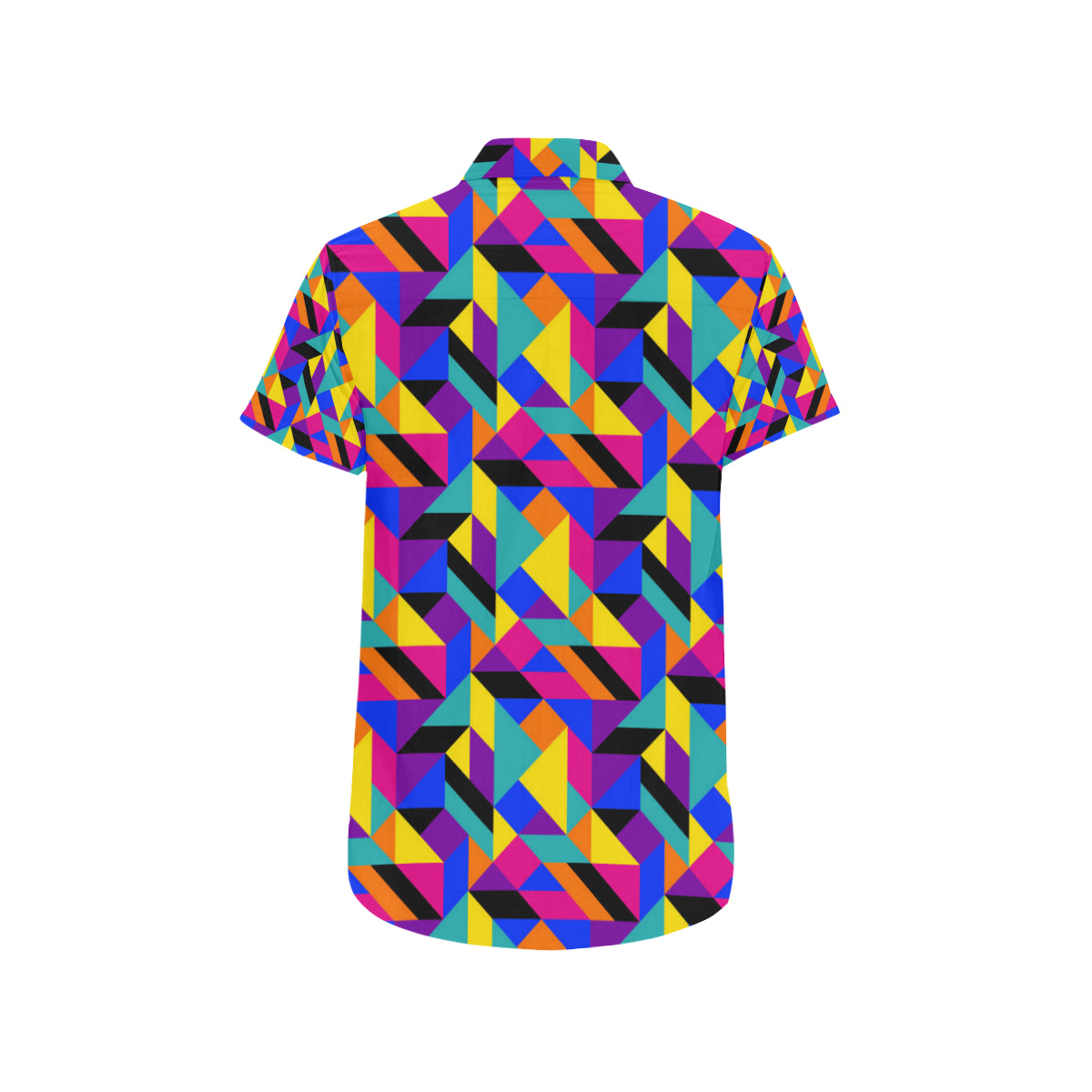 90s Colorful Pattern Print Design 1 Men's Short Sleeve Button Up Shirt