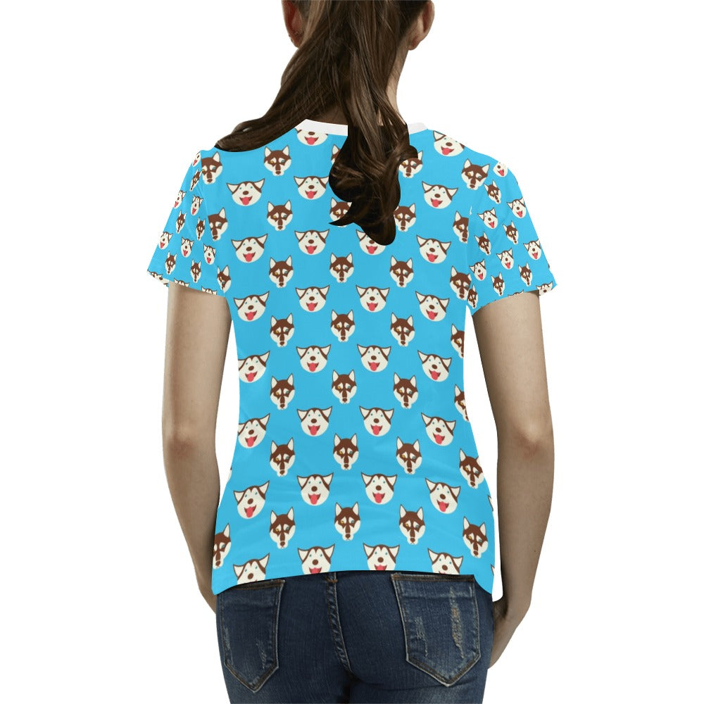 Siberian Huskies Print Design LKS306 Women's T-shirt