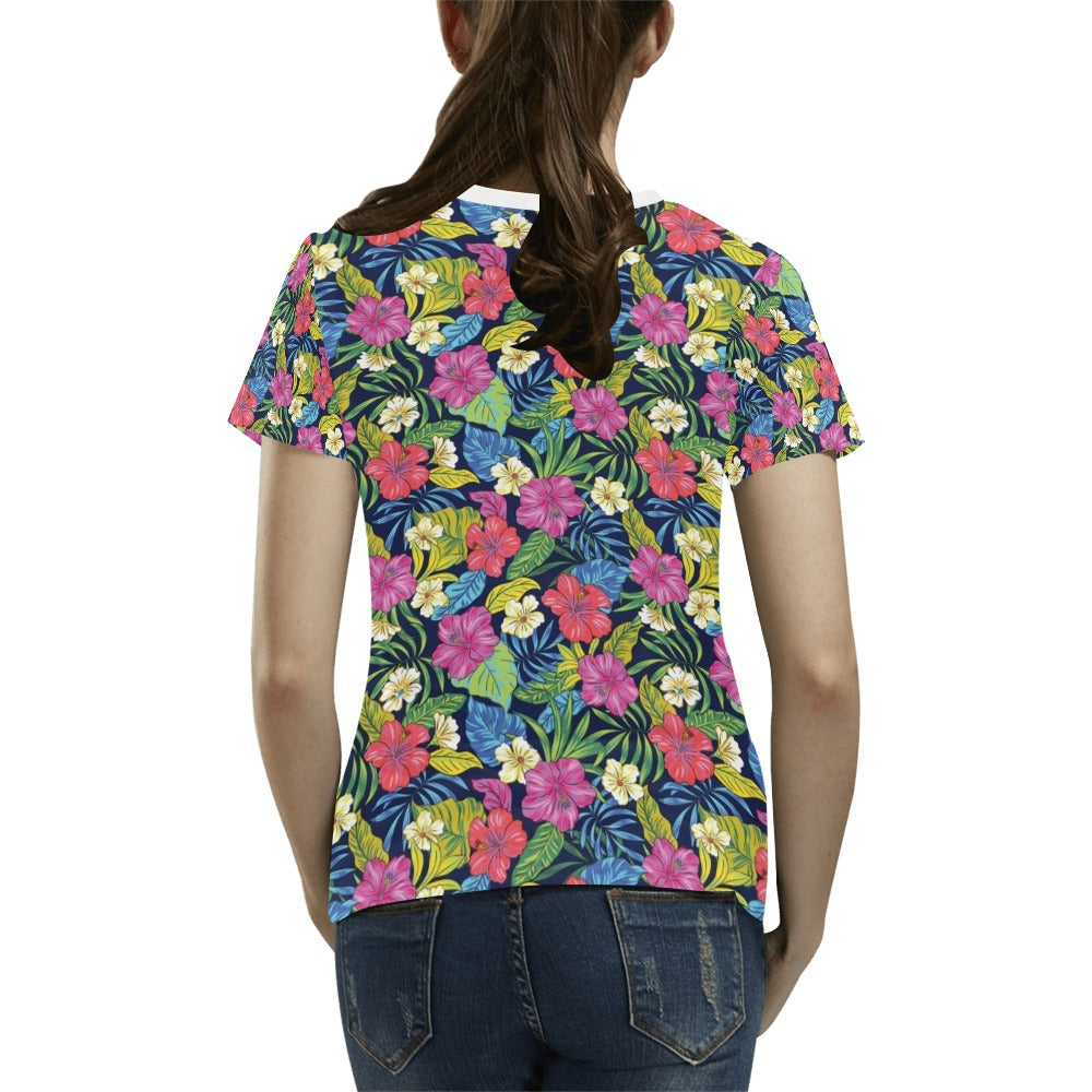 Hibiscus Print Design LKS3010 Women's T-shirt