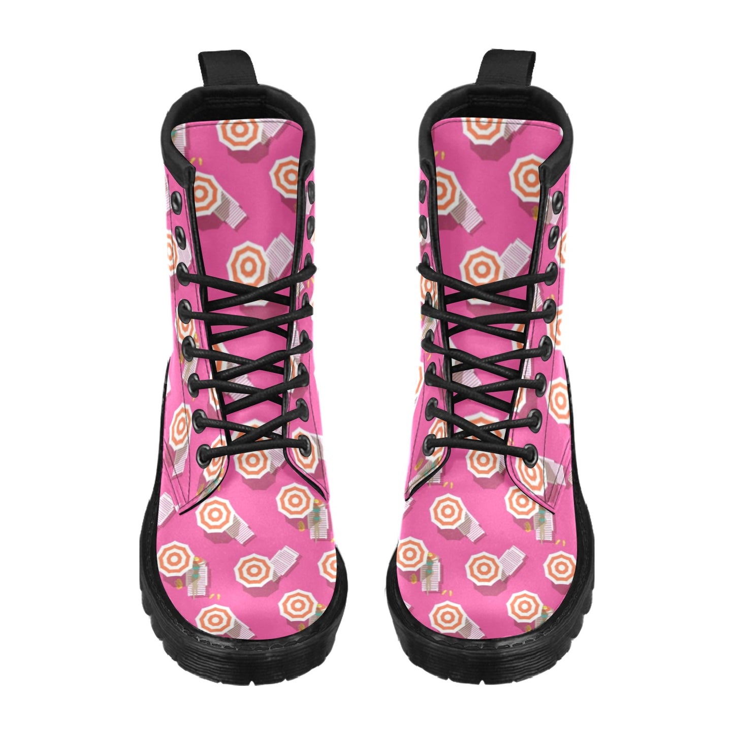 Beach Top View Umbrella Theme Women's Boots