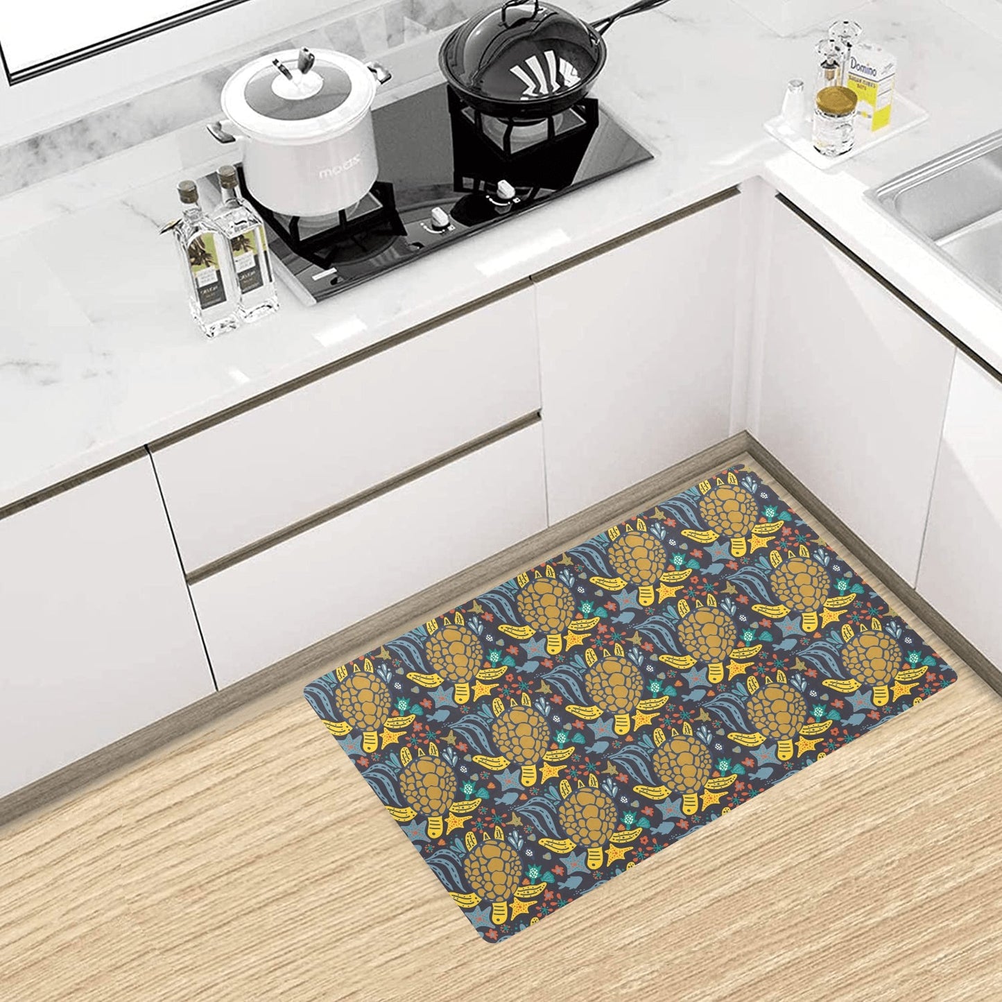 Sea Turtle Pattern Print Design T03 Kitchen Mat