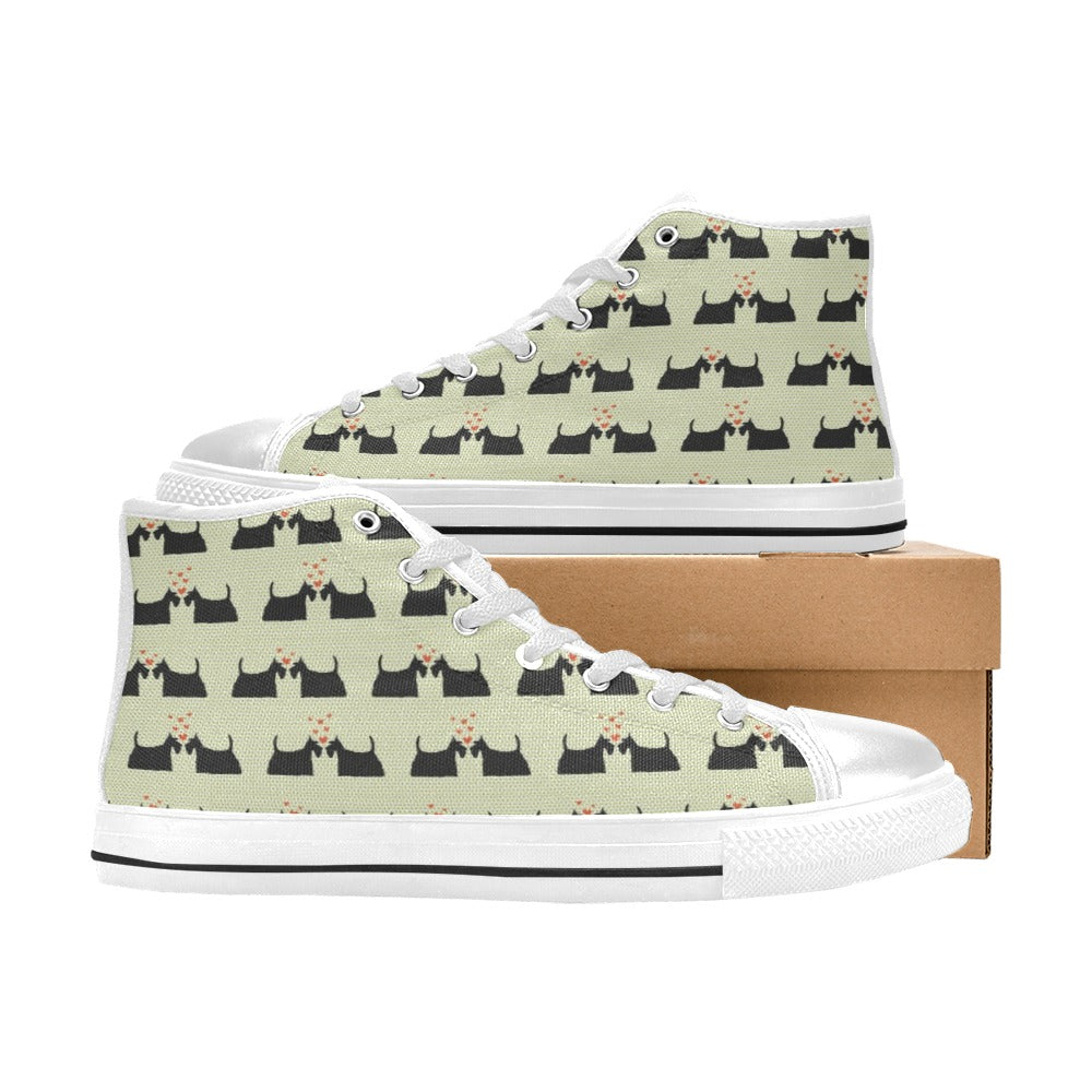 Scottish Terriers Print Design LKS304 High Top Women's White Shoes
