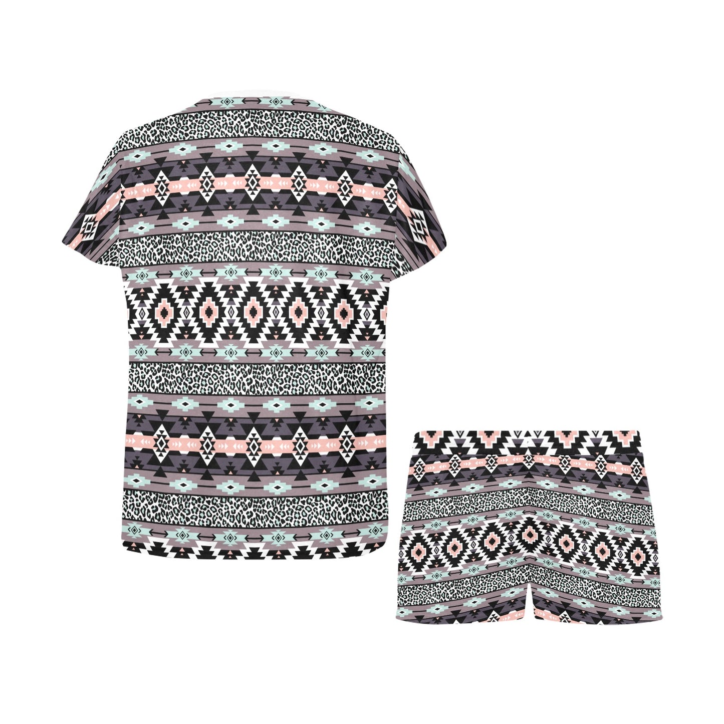 Safari Pattern Print Design LKS302 Women's Short Pajama Set