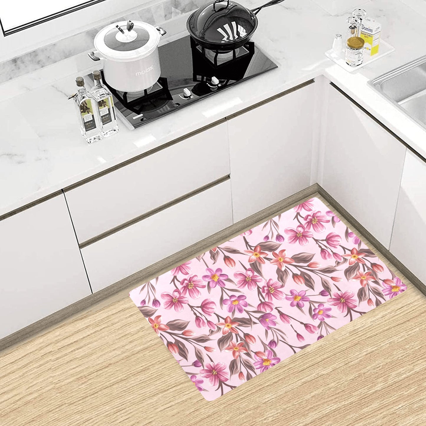 Summer Floral Pattern Print Design SF09 Kitchen Mat