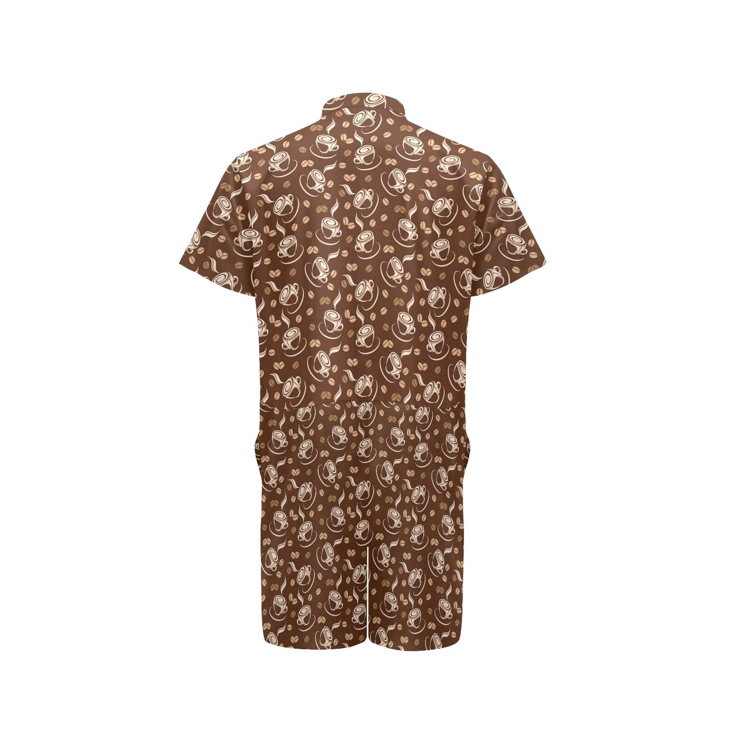 Coffee Pattern Print Design 03 Men's Romper