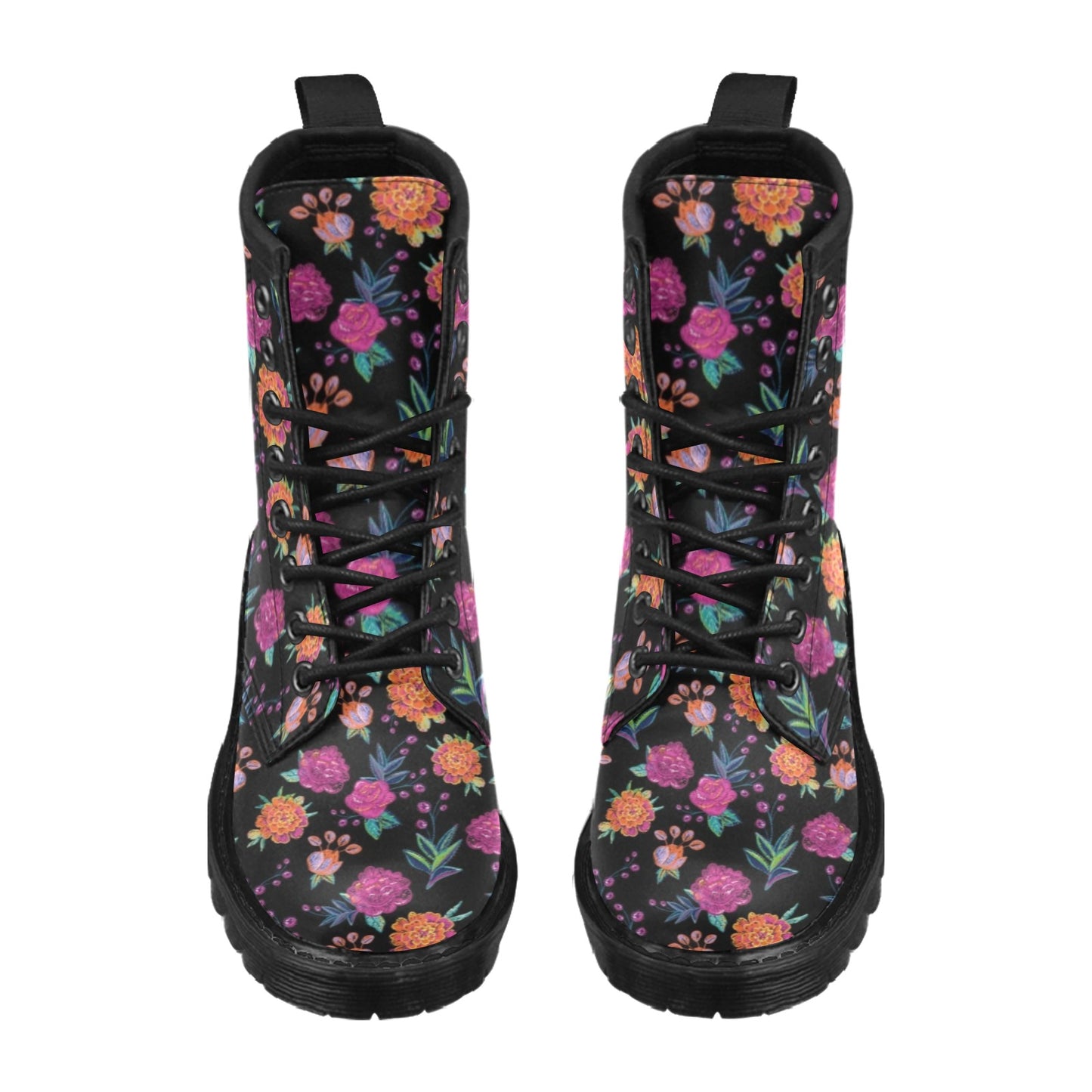 Marigold Pattern Print Design MR02 Women's Boots
